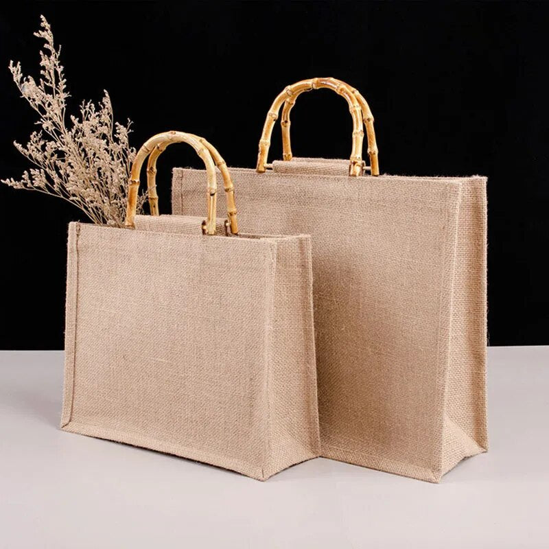 Tote Bag with Bamboo Loop Handles
