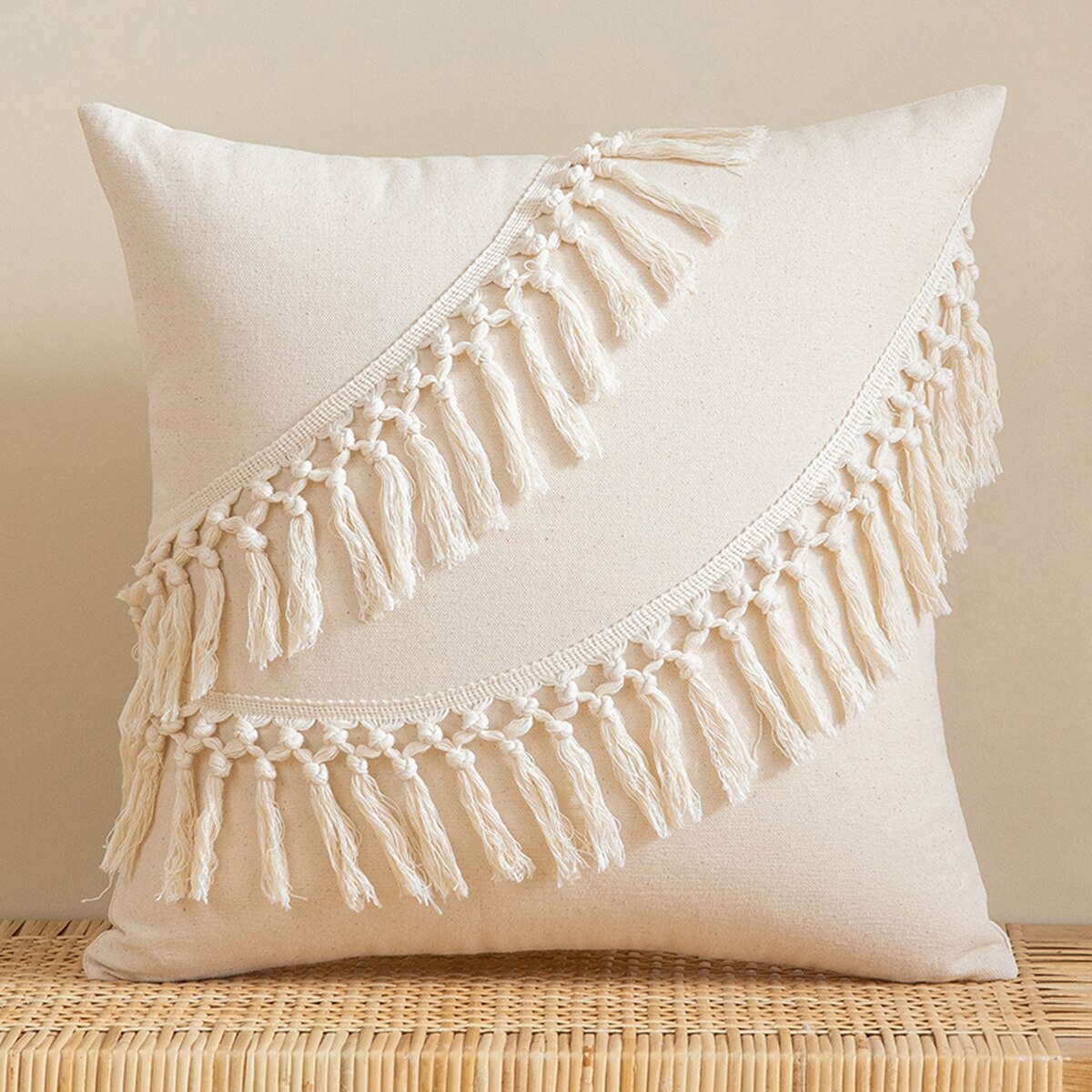 Tassels Macrame Cushion Cover