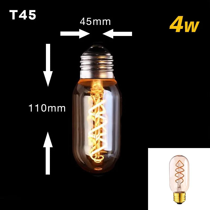 Retro Dimmable LED Edison Bulb with Gold Spiral Filament