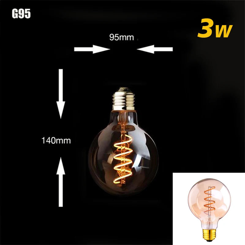 Retro Dimmable LED Edison Bulb with Gold Spiral Filament