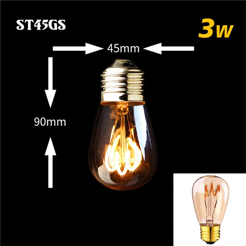 Retro Dimmable LED Edison Bulb with Gold Spiral Filament