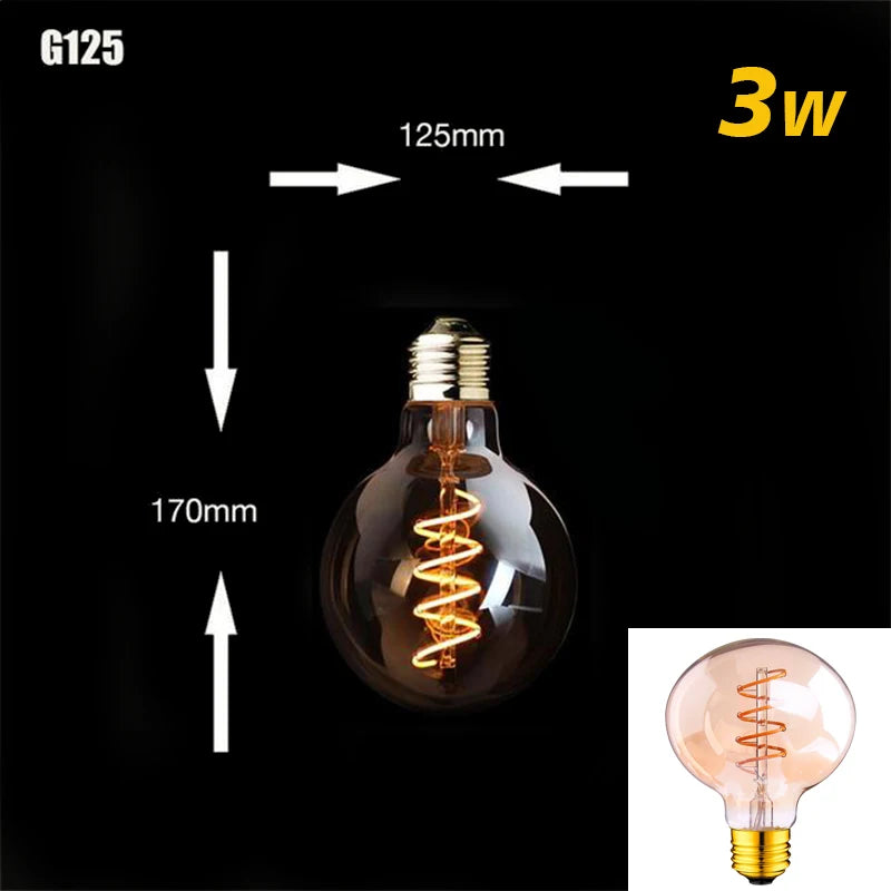 Retro Dimmable LED Edison Bulb with Gold Spiral Filament