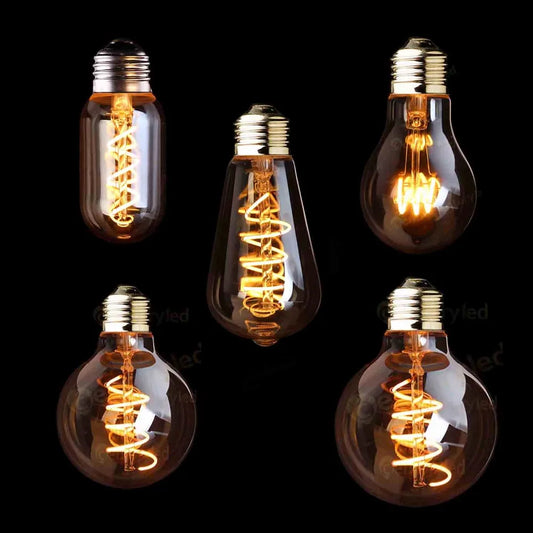 Retro Dimmable LED Edison Bulb with Gold Spiral Filament