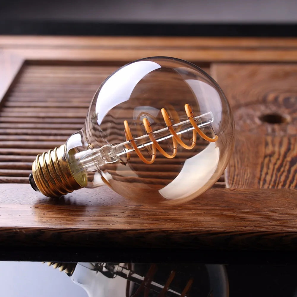 Retro Dimmable LED Edison Bulb with Gold Spiral Filament