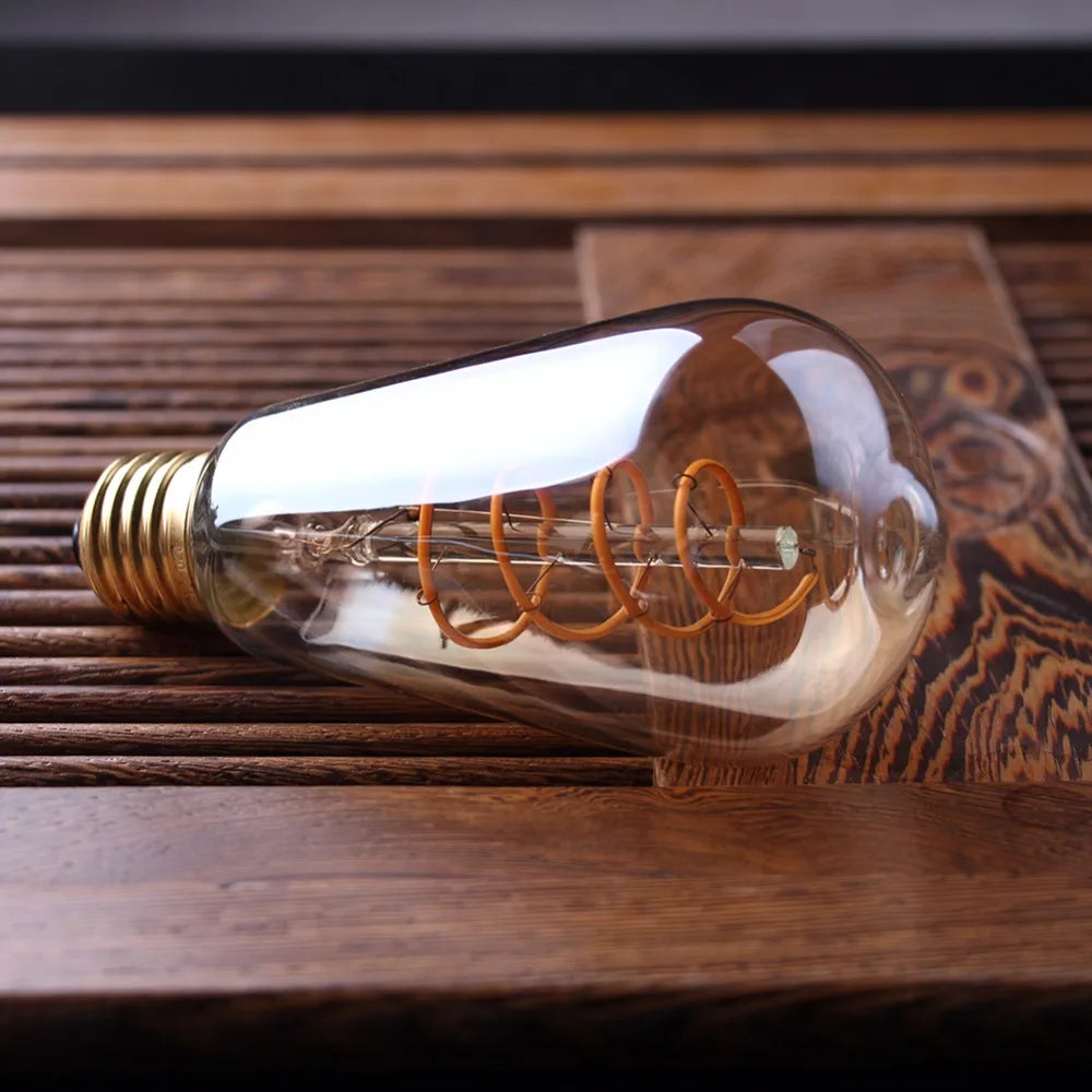 Retro Dimmable LED Edison Bulb with Gold Spiral Filament