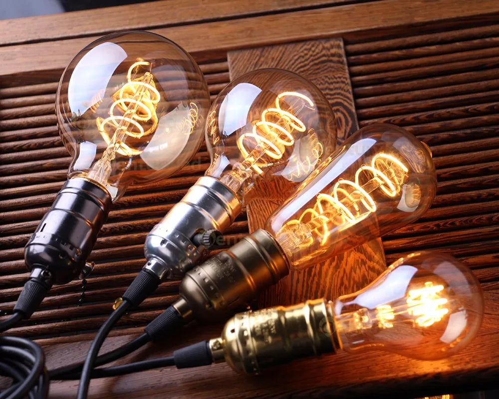 Retro Dimmable LED Edison Bulb with Gold Spiral Filament