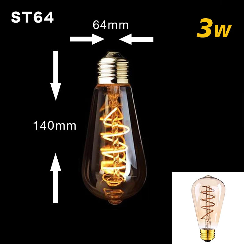 Retro Dimmable LED Edison Bulb with Gold Spiral Filament
