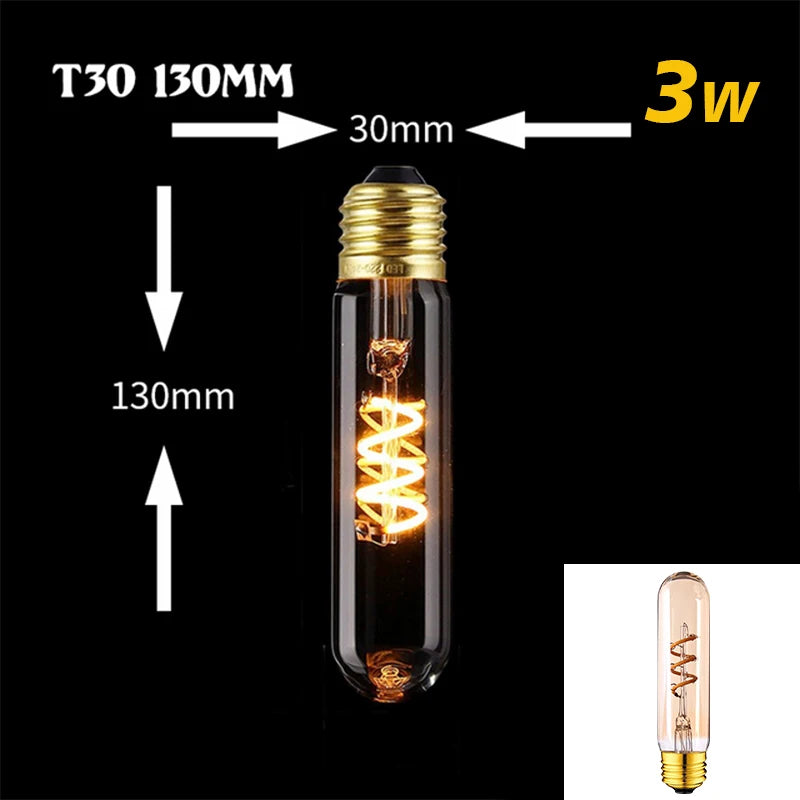 Retro Dimmable LED Edison Bulb with Gold Spiral Filament