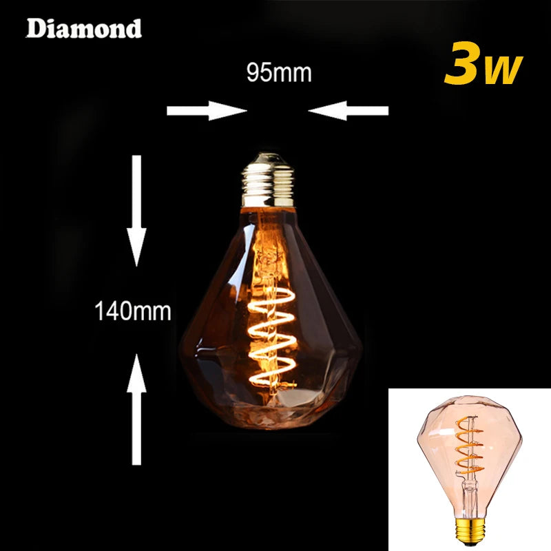 Retro Dimmable LED Edison Bulb with Gold Spiral Filament