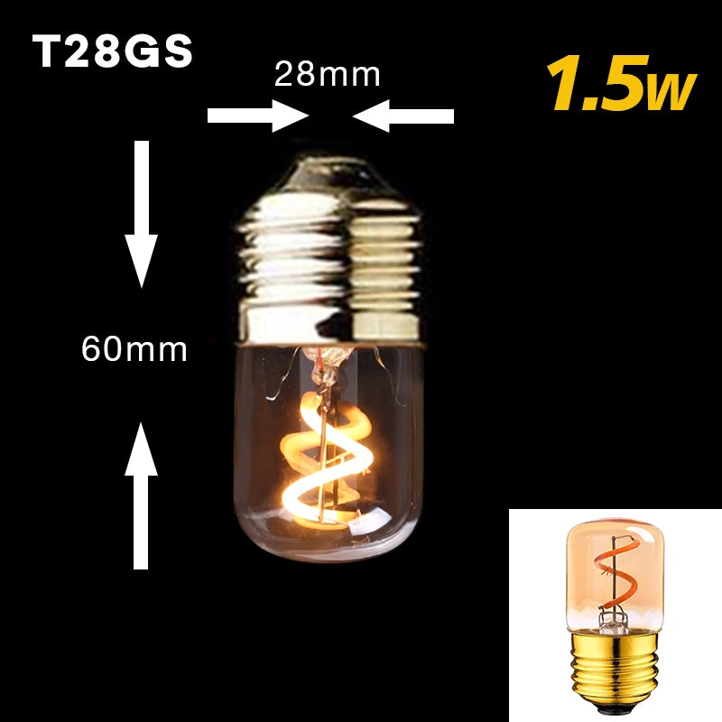 Retro Dimmable LED Edison Bulb with Gold Spiral Filament