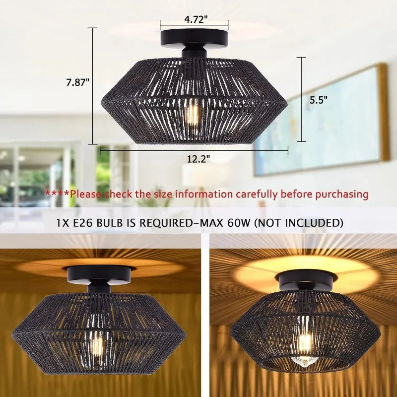 Rattan Ceiling Light Chandelier