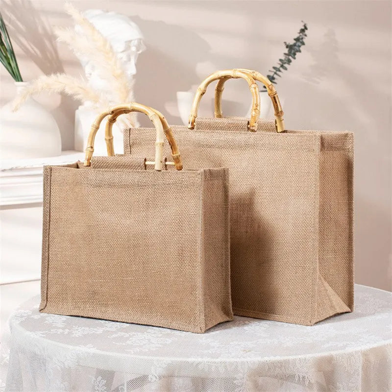 Tote Bag with Bamboo Loop Handles