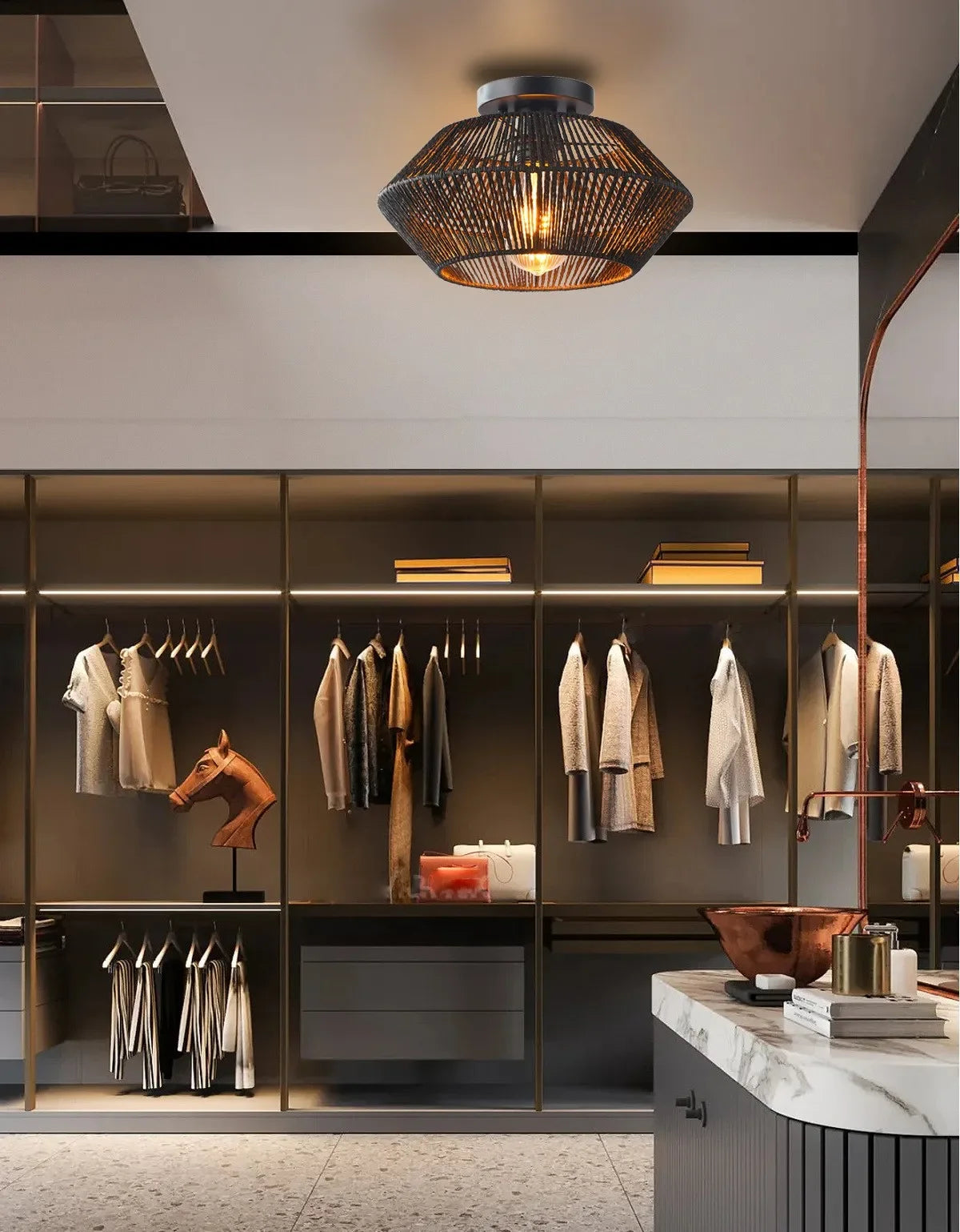 Rattan Ceiling Light Chandelier