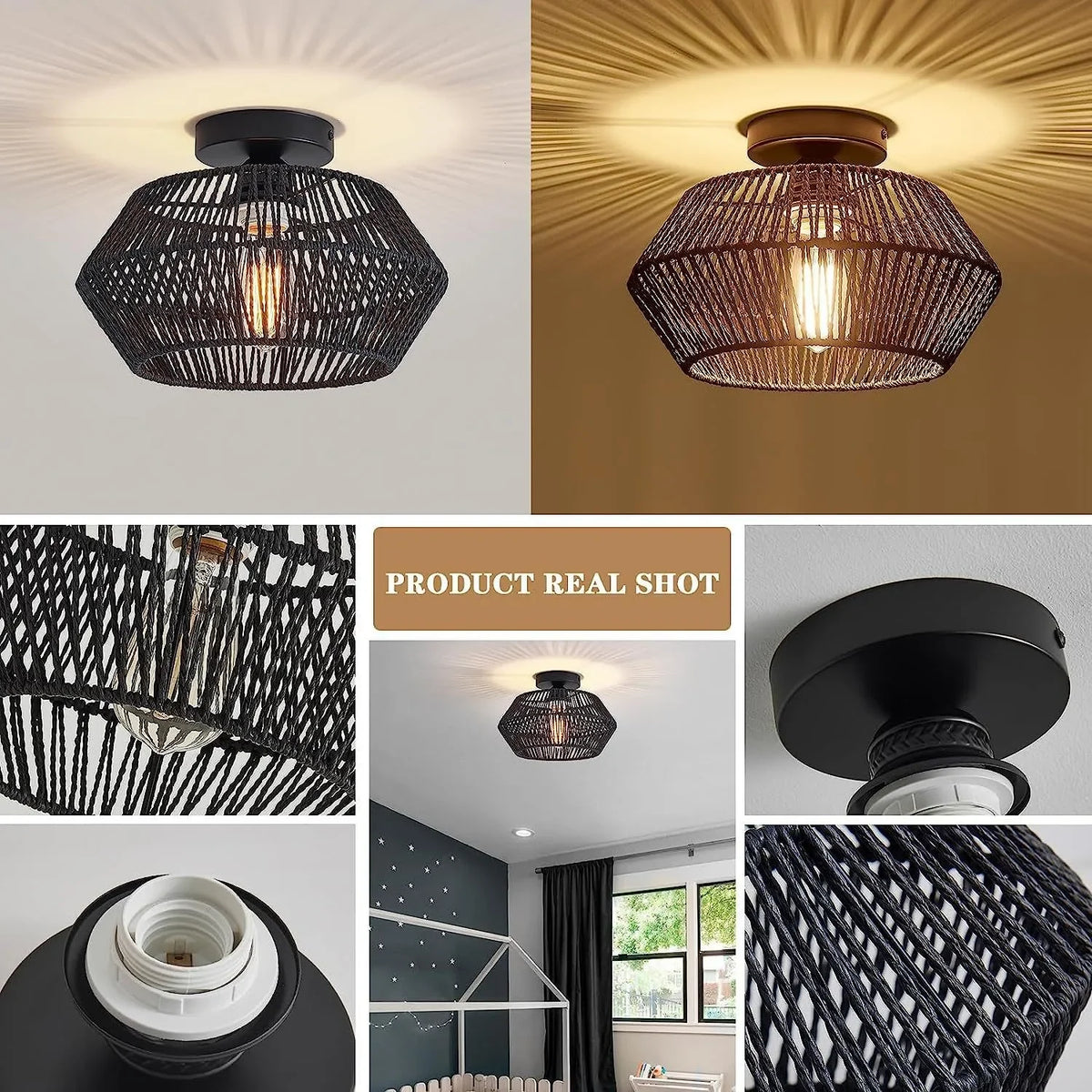Rattan Ceiling Light Chandelier