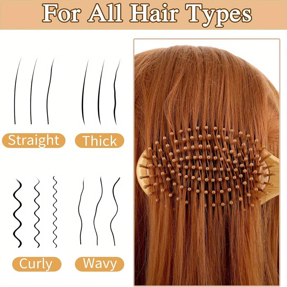 Natural Bamboo Paddle Hair Brush