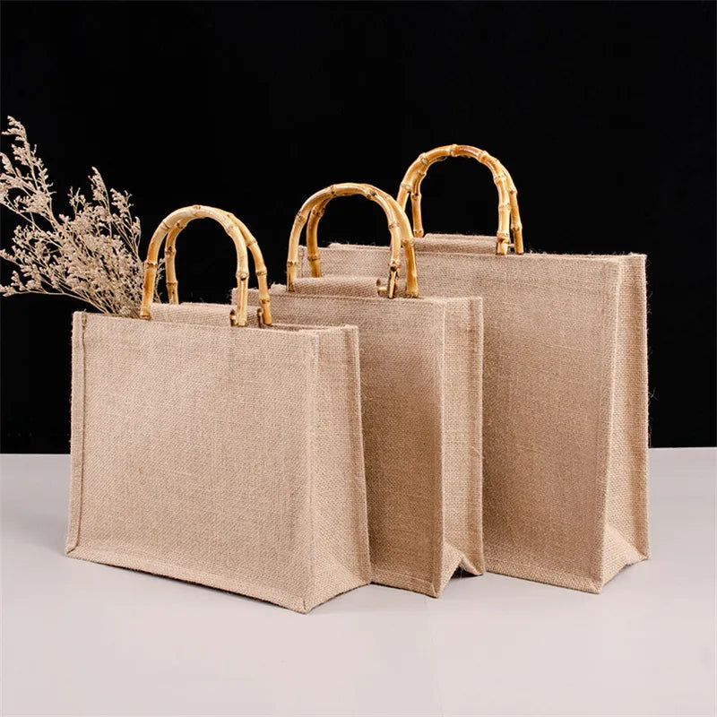 Tote Bag with Bamboo Loop Handles