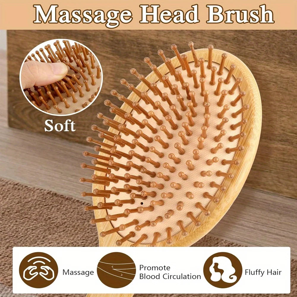 Natural Bamboo Paddle Hair Brush