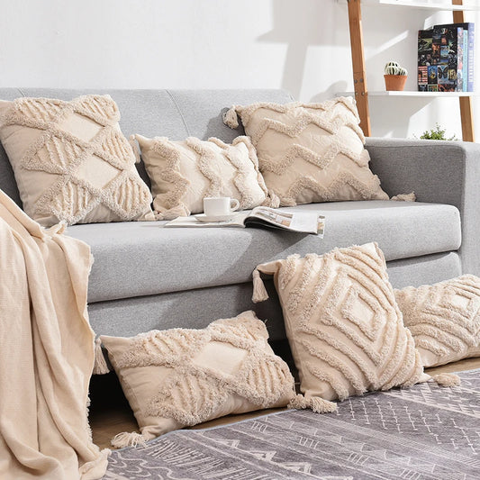 Tassels Tufted Throw Pillow Covers
