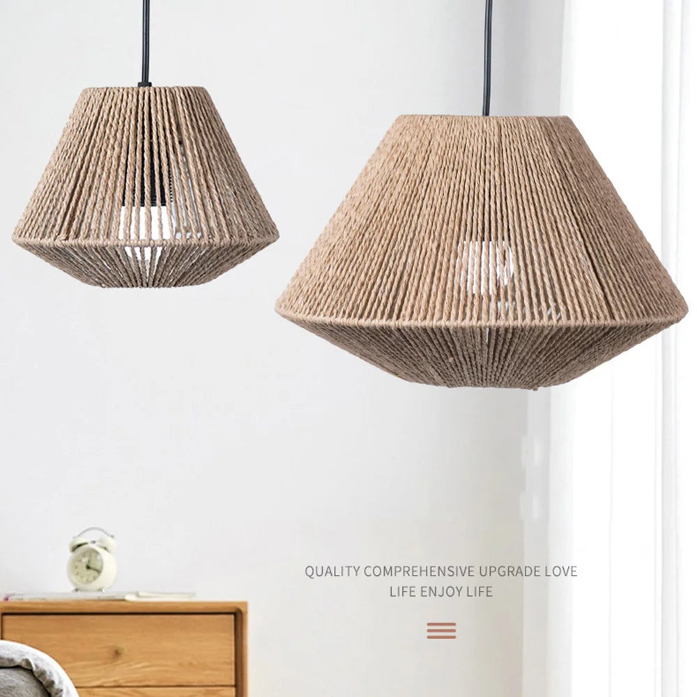 Rattan Geometric Shade Light