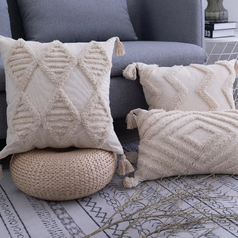 Tassels Tufted Throw Pillow Covers