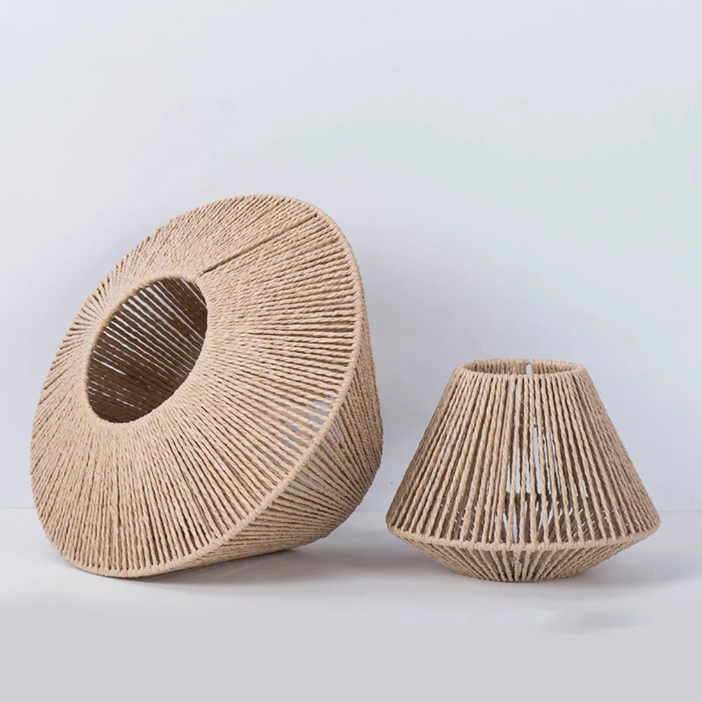 Rattan Geometric Shade Light