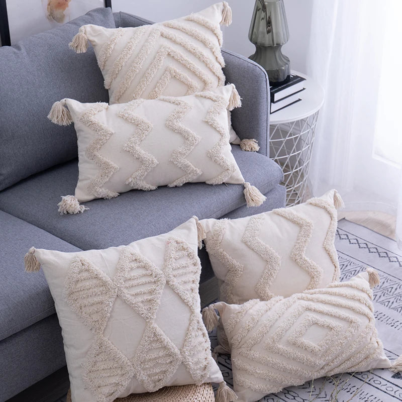 Tassels Tufted Throw Pillow Covers